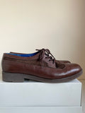 RALPH LAUREN BROWN LEATHER & SUEDE LACE UP BROGUE SHOES SIZE 7.5/41