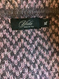 MIDA PINK & BROWN ZIG ZAG DESIGN COLLARED CARDIGAN/ JACKET SIZE XL