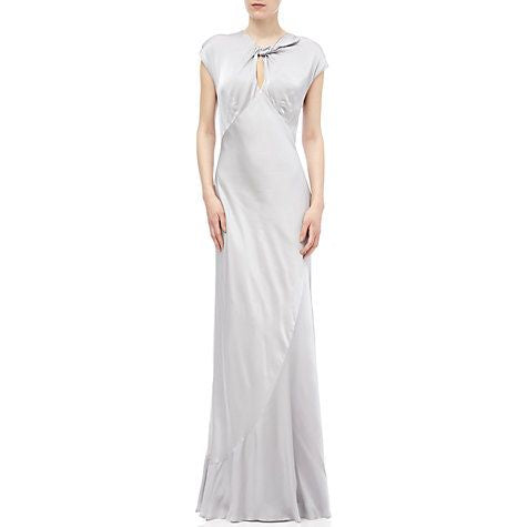 GHOST PALE PINK HOLLYWOOD WENDY TWIST FRONT LONG OCCASION DRESS SIZE L