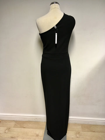 BRAND NEW ASOS BLACK ONE SHOULDER EVENING DRESS SIZE 12 TALL