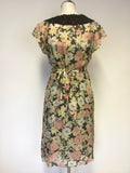 WHISTLES MULTI COLOURED FLORAL PRINT SILK DRESS SIZE 12