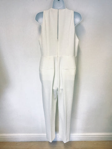 WHISTLES WHITE SLEEVELESS JUMPSUIT SIZE 14
