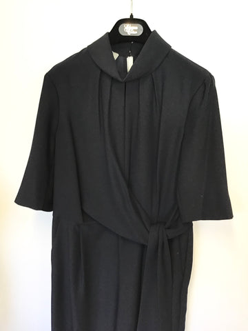 HOBBS NAVY BLUE WRAP ACROSS SPECIAL OCCASION JUMPSUIT SIZE 12