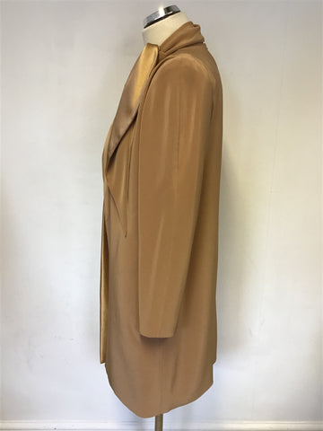 TOM BOWKER FOR COTERIE CAMEL & GOLD INLAY SPECIAL OCCASION SKIRT SUIT SIZE 12