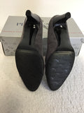BRAND NEW PETER KAISER DARK GREY SUEDE STUDDED TRIM HEELS SIZE 4/37