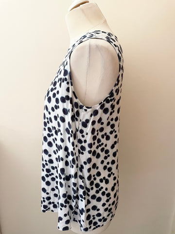 HOBBS PURPLE,BLUE & IVORY 100% SILK SLEEVELESS TOP SIZE 12