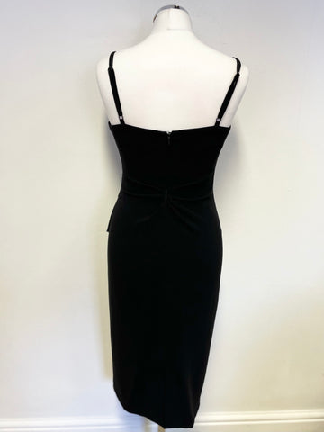 COAST BLACK SLEEVELESS FRILL TRIM SPECIAL OCCASION PENCIL DRESS SIZE 10