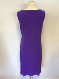KALIKO PURPLE STRETCH SLEEVELESS TIE SIDE DRESS SIZE 12