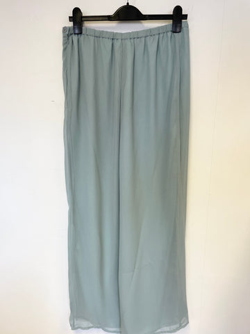 BRAND NEW GRAY & OSBORNE SAGE GREEN SEQUINNED JACKET , TOP & TROUSER SUIT SIZE 16