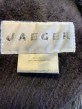 JAEGER BLACK SHEEPSKIN FUR LINED FULL LENGTH COAT SIZE 14