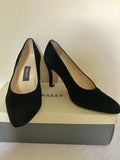 BALLY BLACK SUEDE HEELED COURT SHOES SIZE 4.5/37.5