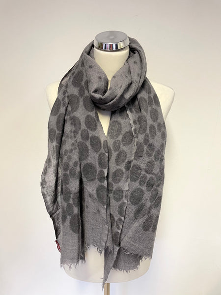COMPTOIR DES COTONNIERS GREY SPOT PATTERNED WOOL SCARF/ WRAP