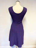 LK BENNETT LUPITA HYDRANGEA (PURPLE) SLEEVELESS KNITTED A LINE DRESS SIZE M