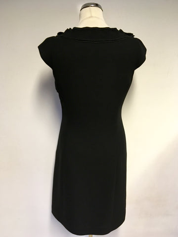 PLANET BLACK PLEATED SCOOP NECKLINE CAP SLEEVE SHIFT DRESS SIZE 8