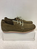 KURT GEIGER LIGHT BROWN MOLESKIN LEATHER LACE UP BOAT SHOES SIZE 9/43