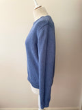 COS BLUE COTTON CUT AWAY SIDE LONG SLEEVE JUMPER SIZE S