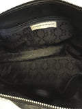 FRANCESCO BIASIA BLACK SPLIT LEATHER SHOULDER BAG