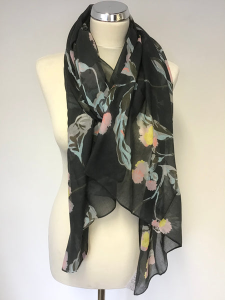 BRAND NEW JOULES GREY,PINK & BLUE FLORAL PRINT SCARF,WRAP