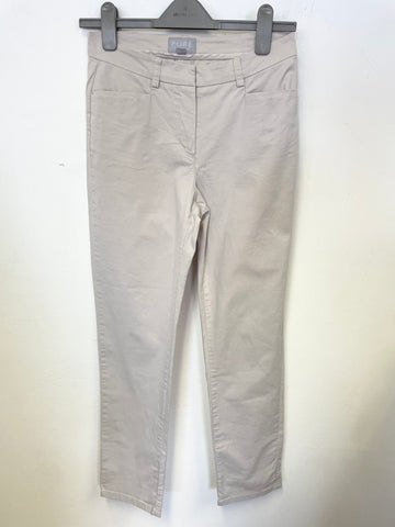 PURE COLLECTION STONE COTTON TAPERED LEG TROUSERS SIZE 8S