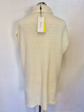 BRAND NEW KAREN MILLEN CREAM WOOL BLEND SLEEVELESS JUMPER SIZE XS/S