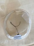 MADOX IVORY SHAPED BRIM FORMAL HAT WITH BOW AND COIL DETAILING