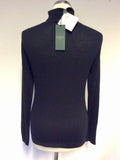 BRAND NEW HOBBS LARA BLACK MERINO WOOL POLO NECK JUMPER SIZE L