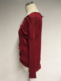BRAND NEW LAUREN VIDAL RED BUTTON REAR FASTEN JUMPER SIZE XXL