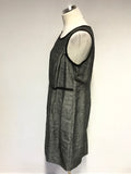 BRAND NEW MARKS & SPENCER BLACK & GREY MARL SLEEVELESS SHIFT DRESS SIZE 16