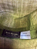 BETH MORGAN DARK FOREST GREEN FLOWER TRIM FORMAL HAT