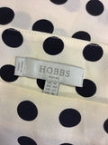 HOBBS CREAM & BLACK SPOT 3/4 LENGTH SLEEVE TOP SIZE 14