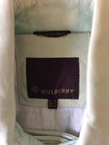 MULBERRY LIGHT GREEN COLOUR WASH LEATHER JACKET SIZE 10