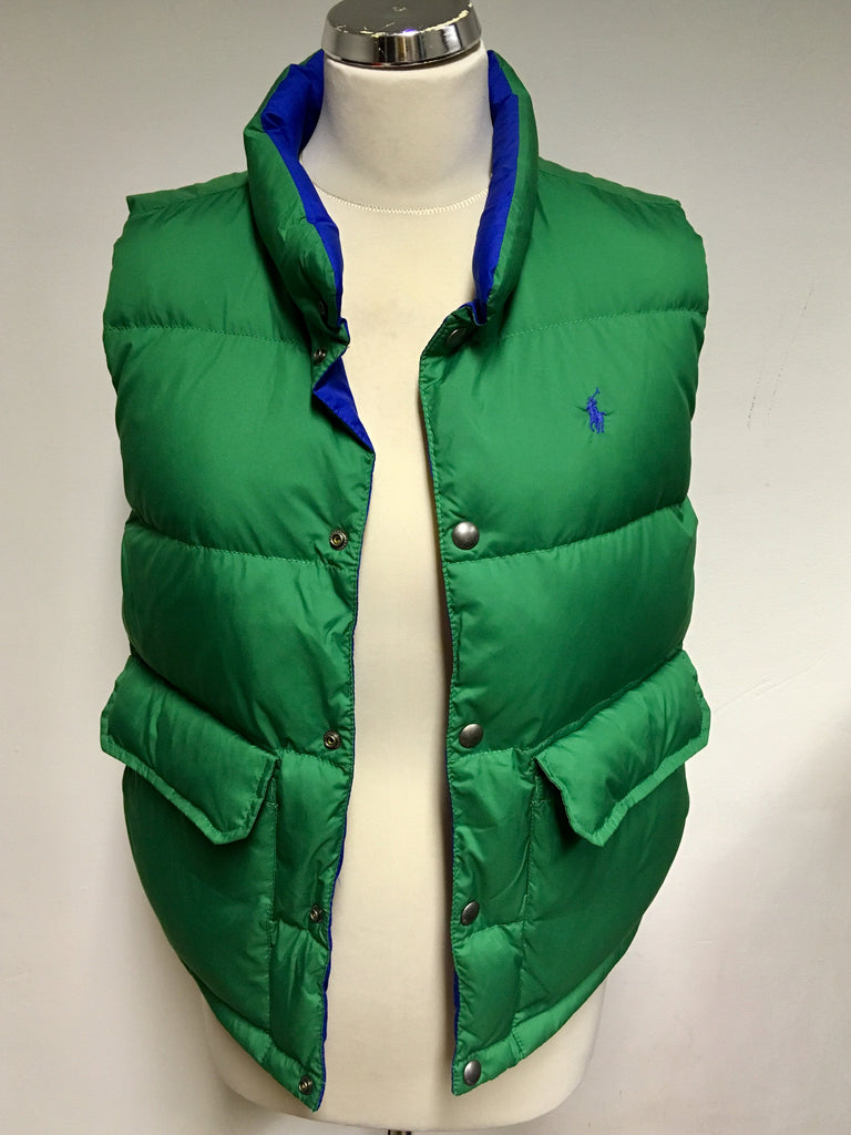 BRAND NEW RALPH LAUREN GREEN & BLUE REVERSIBLE PADDED GILET/ BODY WARM –  Whispers Dress Agency