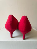 DUNE RED FAUX SUEDE KITTEN HEELS SIZE 7/40