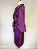 LK BENNETT PURPLE SILK & WOOL BLEND PENCIL DRESS & JACKET SUIT SIZE 12