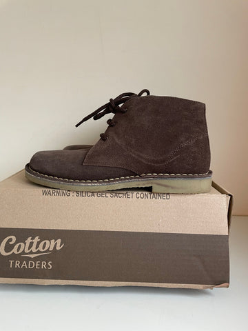 COTTON TRADERS CHOCOLATE BROWN SUEDE DESERT BOOTS SIZE 7/40