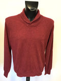BRAND NEW PURE COLLECTION DEEP RED /GROUSE COLLARED 100% CASHMERE JUMPER SIZE L