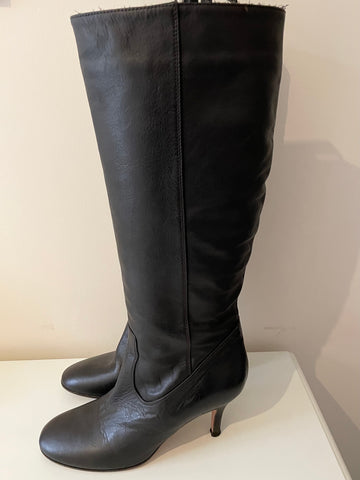 HOBBS DARK BROWN LEATHER KNEE LENGTH BOOTS SIZE 6/39