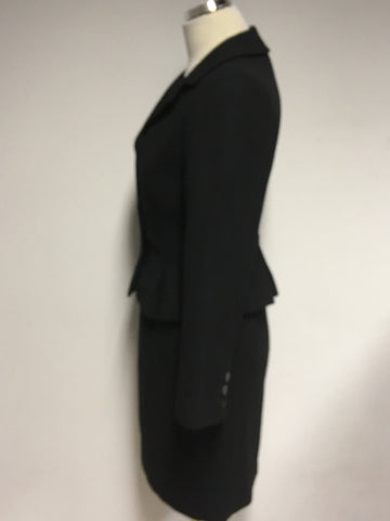 HOBBS BLACK WOOL DRESS & JACKET SUIT SIZE 10