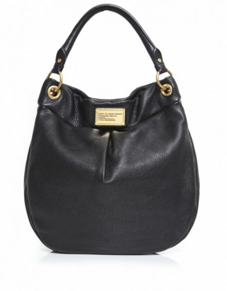 MARC JACOBS BLACK LEATHER TOP HANDLE SHOPPER BAG