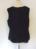 Marina Bresler Black Beaded Sleeveless Top Size XL