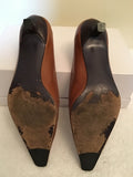 AUDLEY TAN ALL LEATHER HEELS SIZE 6/39