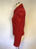 RONIT ZILKHA RED MILITARY STYLE FITTED JACKET SIZE 12