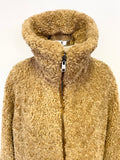 MARCCAIN HONEY BROWN REVERSIBLE TEDDY BEAR COAT SIZE N4 UK 14/16