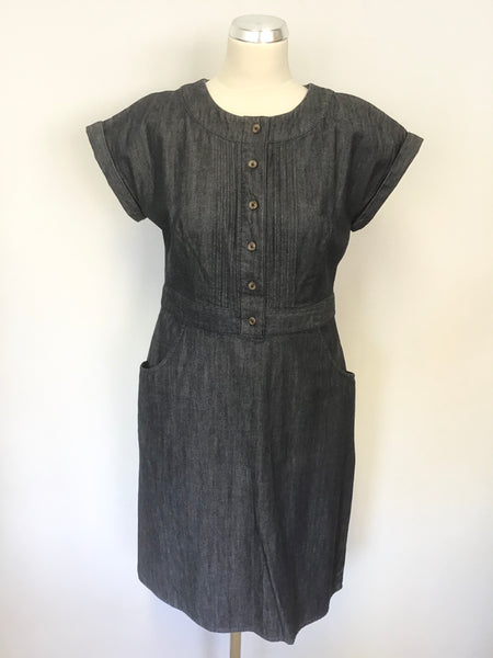 BODEN DARK DENIM BLUE SHORT SLEEVE DRESS SIZE 12L