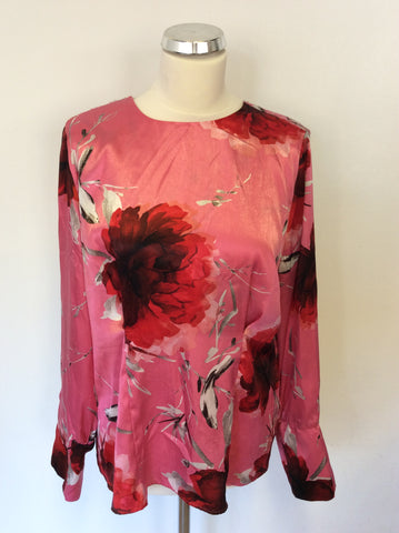 BRAND NEW MARKS & SPENCER AUTOGRAPH PINK FLORAL PRINT TOP SIZE 16