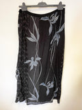 NITYA BLACK,BLUE & GREY PRINT LONG SKIRT & MATCHING SLEEVELESS TOP  SIZE 46 UK 18