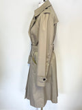 AQUASCUTUM BEIGE BELTED KNEE LENGTH TRENCH COAT SIZE 10R