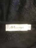 BRAND NEW MISSAGI BLACK LACE & SHEER MESH TRIMMED PENCIL DRESS SIZE 14