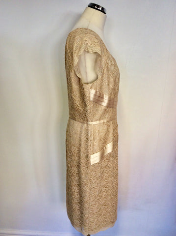 BRAND NEW DRESS CODE BY VEROMIA CHAMPAGNE LACE DRESS & JACKET SIZE 18