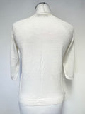 NOUGAT IVORY LINEN BRAID EMBELLISHED CARDIGAN SIZE 1 UK 8/10